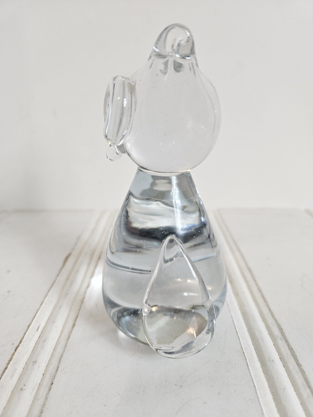 Vintage Art Glass Owl Figurine Paperweight Bullicante Controlled Bubble Clear OS - Picture 4 of 11